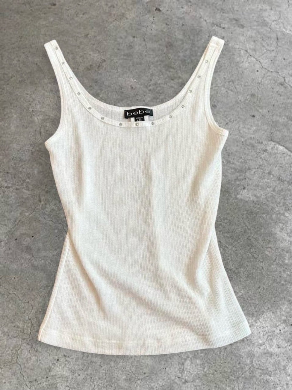 Y2K Bebe Rhinestone Tank Top